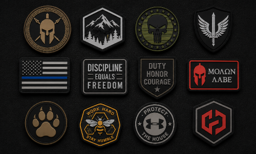 Custom tactical PVC patches Canada in different shapes, styles and badge designs