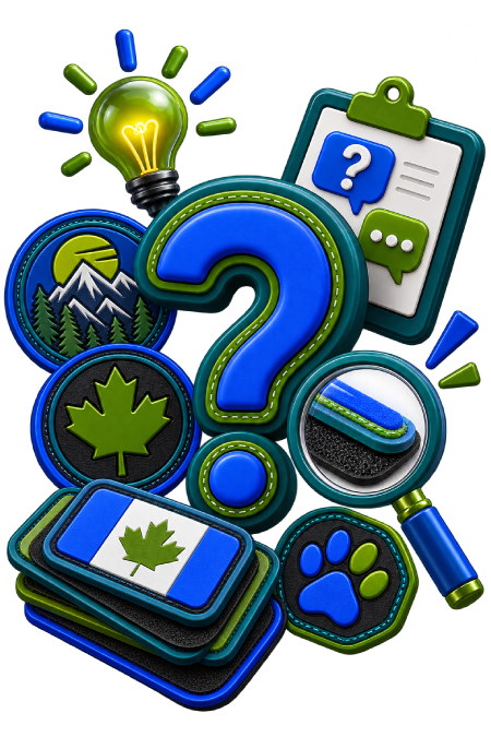 PVC Patches Canada FAQ about custom patch designs, styles and options